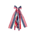 thumbnail image 1 of Ouuluon 4th of July Patriotic Bows 11X21 inch Star Pattern Fabric Bow for Independence Day Wreath Fireplace Table Decor, 1 of 6