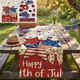 thumbnail image 1 of Ouuluon 4th of July Table Runner Soft Patriotic Table Cover, Linen Table Decorative for Family Holiday Gathering Home Ornament, 1 of 8