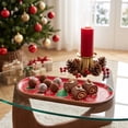 thumbnail image 1 of Ouuluon Christmas Printed Serving Tray, Wooden Rim Decorative Tray for Cookies Desserts Tabletop Decor, 1 of 6