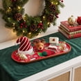 thumbnail image 1 of Ouuluon Christmas Printed Serving Tray, Wooden Rim Decorative Tray for Cookies Desserts Tabletop Decor, 1 of 6