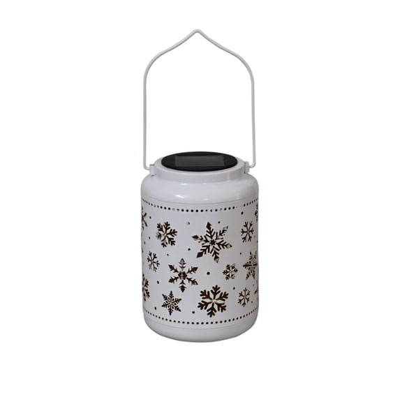 Ouuluon Dreamy Solar Snowflake Projection Lantern, Waterproof Hanging Christmas Light for Patio Yard Garden Winter Decor
