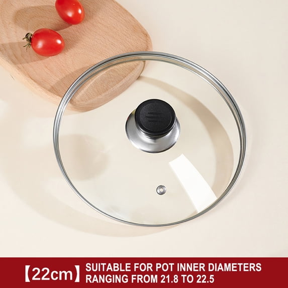 Ouuluon Durable Versatile Tempered Glass Pan Lid, Practical Easy-Install Pot Lid for Daily Cooking Home Kitchen