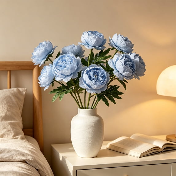 Ouuluon Lifelike Versatile Artificial Peony, 11 inch Faux Flowers for Wedding Photography Home Holiday Decor