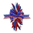 thumbnail image 1 of Ouuluon Patriotic Teardrop Wreath 4th of July Decorations, Red White Blue Wreath with Bow for Memorial Day Independence Day Outdoor Decor, 1 of 6