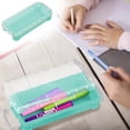 thumbnail image 1 of Ouuluon Pencil Case 1 Pack Clear Plastic Pencil Box, Green Stackable Translucent Organizer Case with Snap Lid for School Office Daily Use, 1 of 8