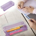 thumbnail image 1 of Ouuluon Pencil Case 1 Pack Clear Plastic Pencil Box, Purple Stackable Translucent Organizer Case with Snap Lid for School Office Daily Use, 1 of 8