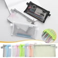 thumbnail image 1 of Ouuluon Pencil Case Portable Multifunctional Pencil Pouch, Light Blue Zipper Handmade Storage Bag for Travel Cosmetic Home Office Study, 1 of 4