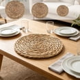 thumbnail image 1 of Ouuluon Placemats Heat Resistan Table Mats, 4X4in Natural Hand-Woven Place Mats for Plates Mugs Bowls Household Daily Dining Setting, 1 of 7