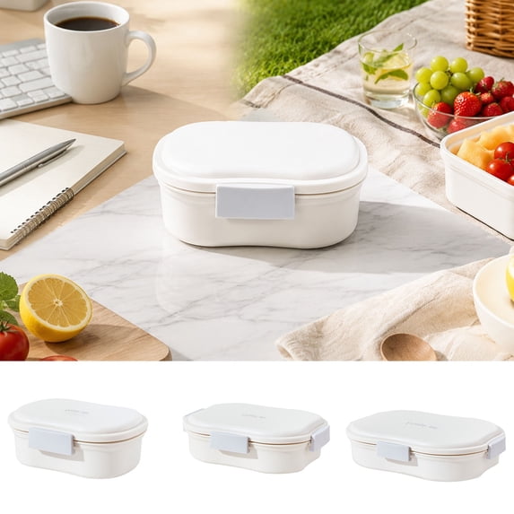 Ouuluon Portable Bento Box with Ice Pack, Versatile Compartmentalized Airtight Lunch Box for Travel Work