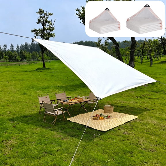 Ouuluon Sun Shade Sail Cooling Breathable Shade Cloth, 79x79in White UV Block Shade Net for Backyard Garden Patio Terrace Outdoor Activities