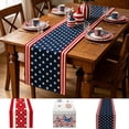 thumbnail image 1 of Ouuluon Table Runner 4th of July Decorations Patriotic Star Table Scarf, Red White Bluetable Runners for Dining Room Kitchen Independence Day, 1 of 7