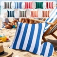 thumbnail image 1 of Ouuluon Throw Pillow Covers, Stripe Waterproof Outdoor Pillow Cover, 18in Soft Water Resistant Throw Pillow Covers for Balcony Outdoor Courtyard, 1 of 7