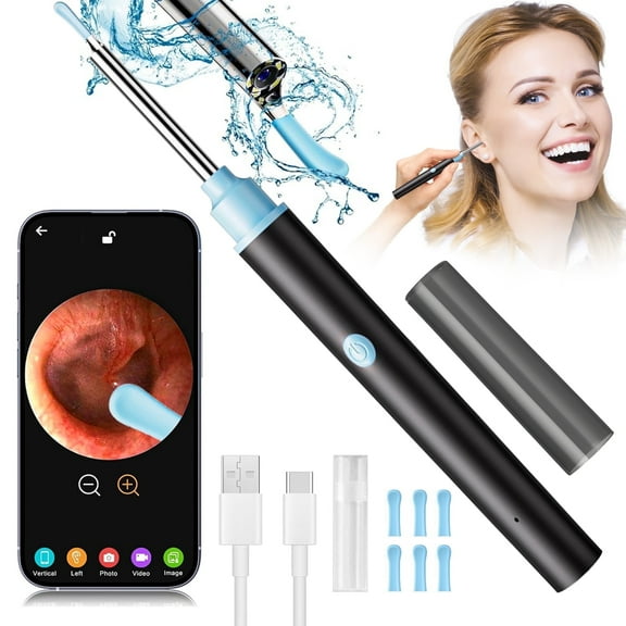 Suerbeaty Ear Wax Removal, Ear Cleaner with Camera, Earwax Remover Tool with LED Light, Ear Camera with 6 Ear Spoon, Earwax Removal Kit for Ear Cleaning