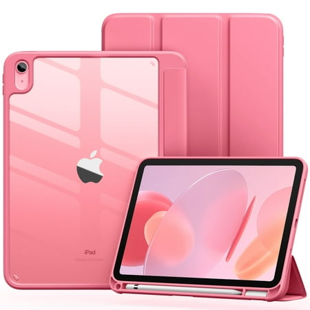 Ouwegaga 10.9inch for Apple iPad 10th Generation Case with Clear Transparent Back Shell & Pencil Holder, Watermelon