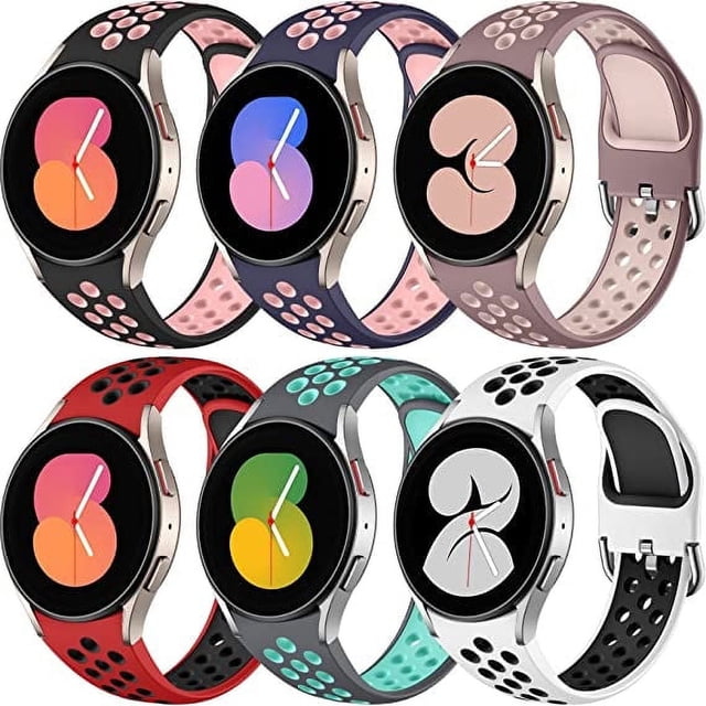 Ouwegaga 6 Pack for Samsung Watch Bands for Women Men, Silicone Sport