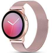 Ouwegaga Bands for Samsung Galaxy Watch 6/Watch 5/Watch 4 Bands 40mm 44mm/Watch 6 Classic 47mm 43mm/Watch 5 Pro Bands 45mm for Women Men, Stainless Steel Mesh Replacement Watch Strap, Rose Gold
