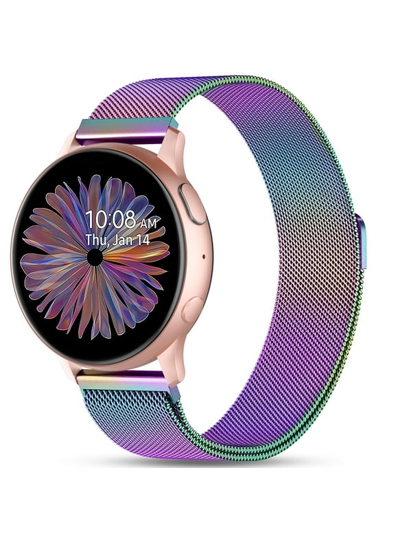 Ouwegaga Bands for Samsung Galaxy Watch 6/Watch 5/Watch 4 Bands 40mm 44mm/Watch 6 Classic 47mm 43mm/Watch 5 Pro Bands 45mm for Women Men, Stainless Steel Mesh Replacement Watch Strap, Colorful