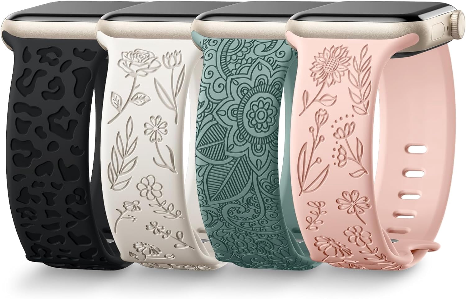Ouwegaga Floral Watch Bands for Apple Watch 40mm 41mm 38mm Bands for