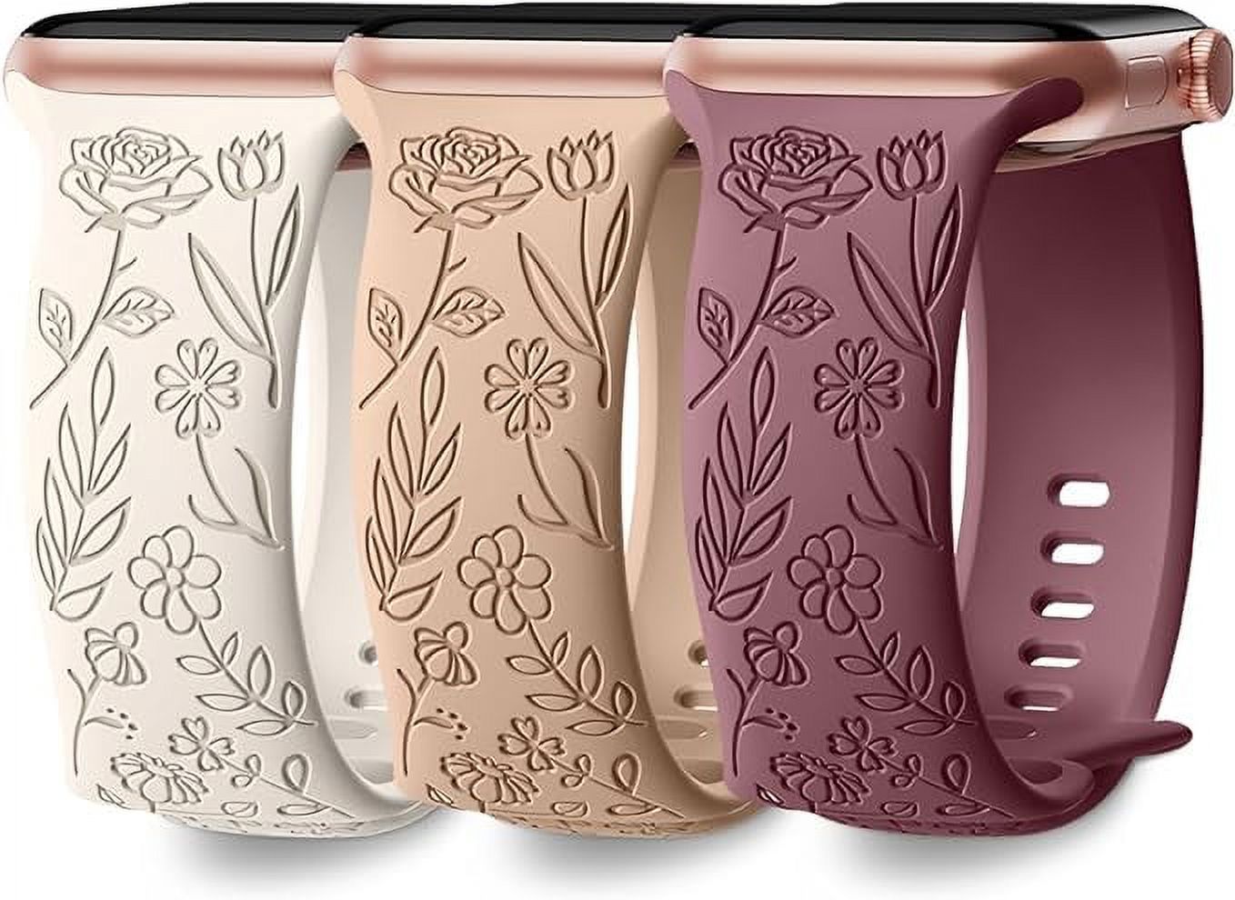 Ouwegaga Floral Watch Bands for Apple Watch 42mm 45mm 44mm 49mm Bands