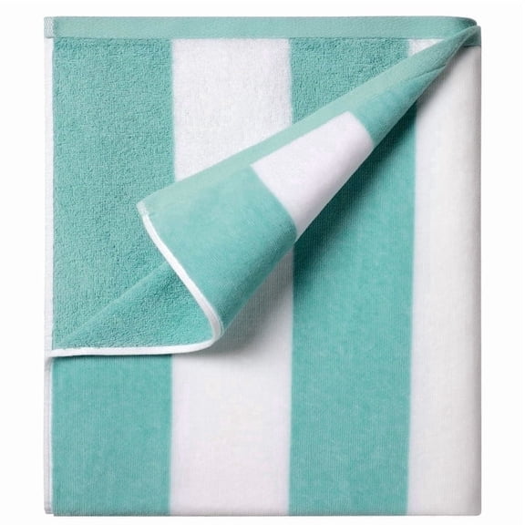 Ouxiaobai Cotton Oversized Beach Towel - 35 x 70 Inch Large Size Pool Towel, Striped Cabana Swim Towel