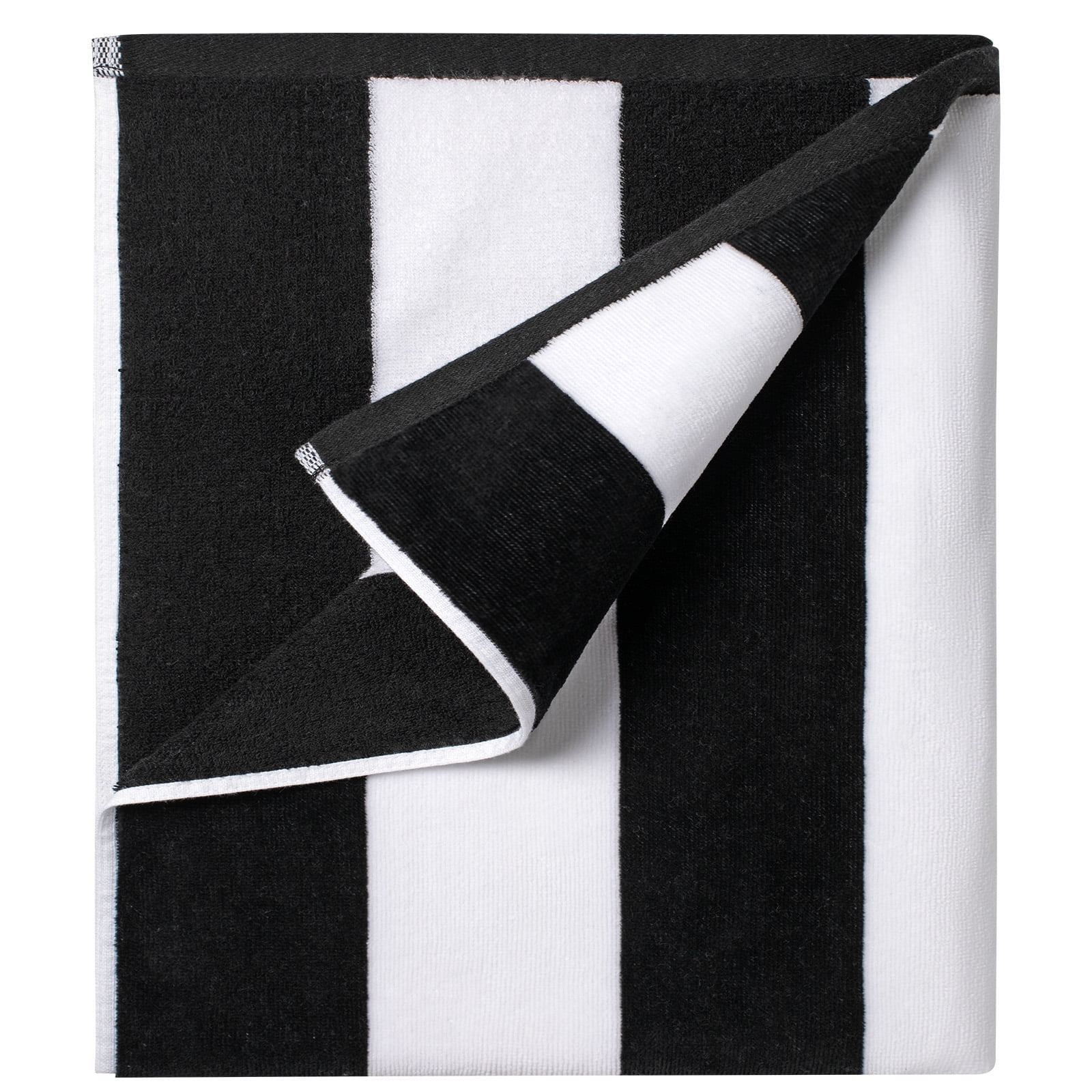 Ouxiaobai Cotton Oversized Beach Towel - 35 x 70 Inch Large Size Pool Towel, Striped Cabana Swim Towel