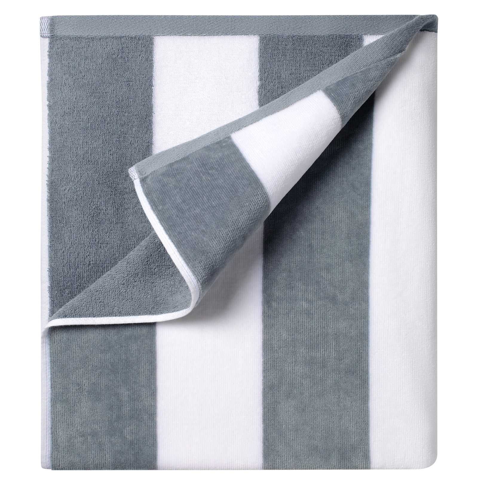 Ouxiaobai Cotton Oversized Beach Towel - 35 x 70 Inch Large Size Pool Towel, Striped Cabana Swim Towel