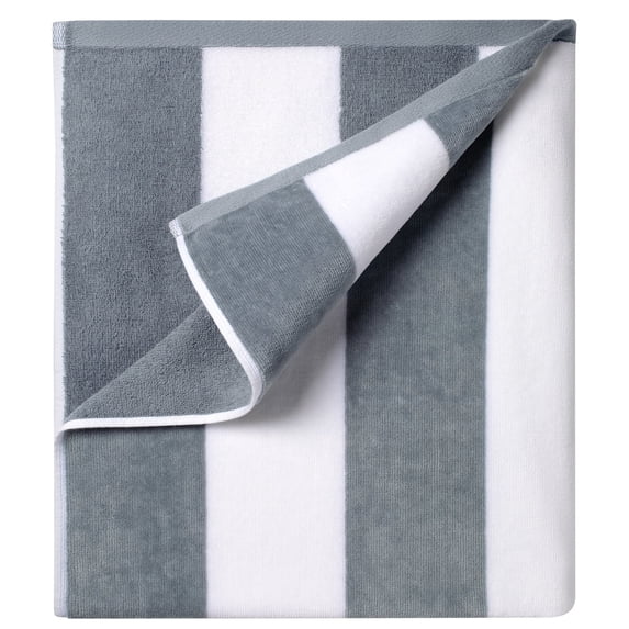 Ouxiaobai Cotton Oversized Beach Towel - 35 x 70 Inch Large Size Pool Towel, Striped Cabana Swim Towel