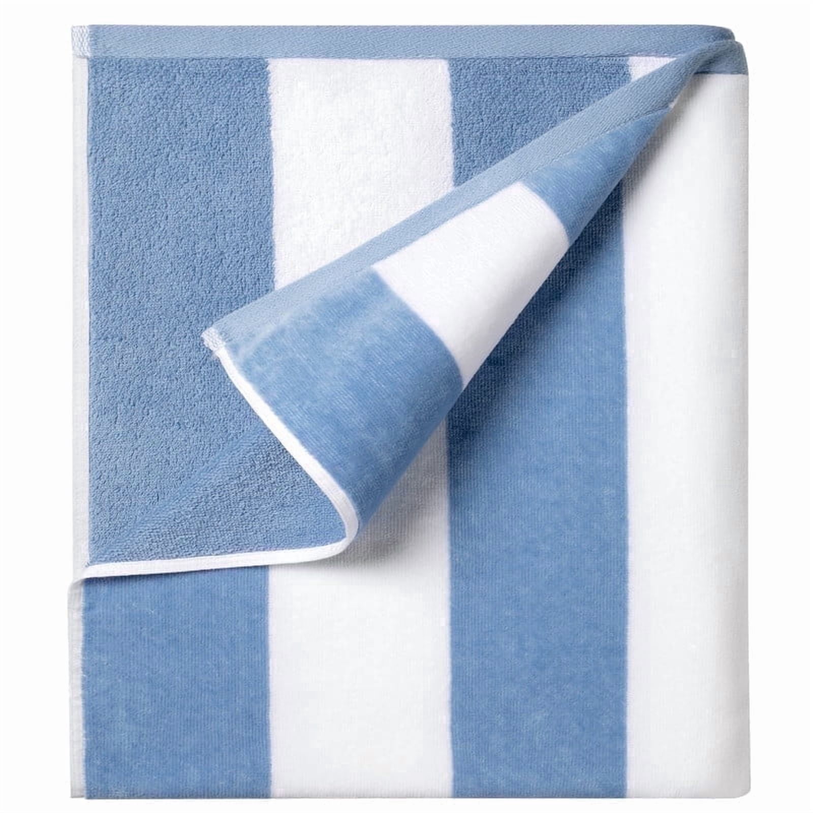 Ouxiaobai Cotton Oversized Beach Towel - 35 x 70 Inch Large Size Pool Towel, Striped Cabana Swim Towel