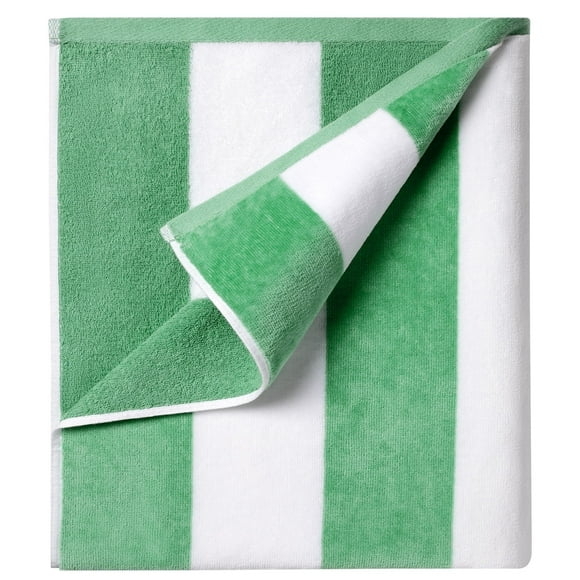 Ouxiaobai Cotton Oversized Beach Towel - 35 x 70 Inch Large Size Pool Towel, Striped Cabana Swim Towel