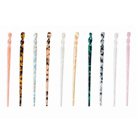 10 Pcs Acetate Hair Sticks, Twist Hair Chopsticks for Women, Vintage Colorful Chinese Hairpins for Buns and Long Hair, Lightweight Hair Accessories for Daily Wear