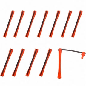 Ouxumoll Hair Rollers 0.5x6cm, 12 Pack Plastic Curlers with Caps for Short Hair, Red Styling Tools, Lightweight PP Material DIY Hairdressing Rollers for Bangs and Layers