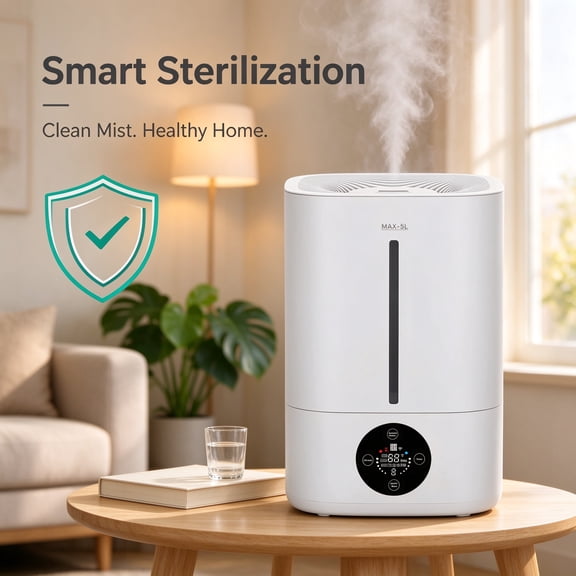 Zengdainm Humidifier, Mini Desktop Humidifier, Mechanical and Remote Control, Low Noise 20-40dB, 5L, 45-90% Humidity Control, White