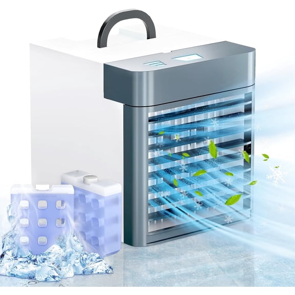 Zengdainm Portable Air Conditioner, Upgraded Leak-Proof Ice Cooling, 3 Speeds, White