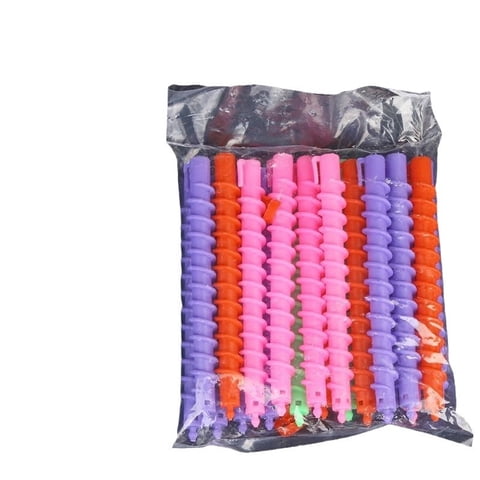 Ouxumoll Spiral Perm Rods 100 Pcs, 7.1 Inch Long Plastic Hair Rollers, No Heat Curling Tools for Women and Men, Solid DIY Hair Styling Kit