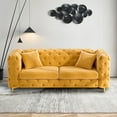 thumbnail image 1 of Ouyessir 3 Seater Velvet Sofa,Modern Upholstered Tufted Sofa with Golden Metal Legs and 2 Pillows,75inch Comfy Sofa Couch for Living Room, 1 of 8