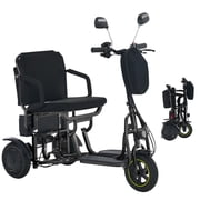 Ouyessir 3-Wheel Foldable Mobility Scooter for Adults and Seniors, 310 lbs Capacity, Long-Range Lithium Battery, Lightweight with Front Storage Bag,Black