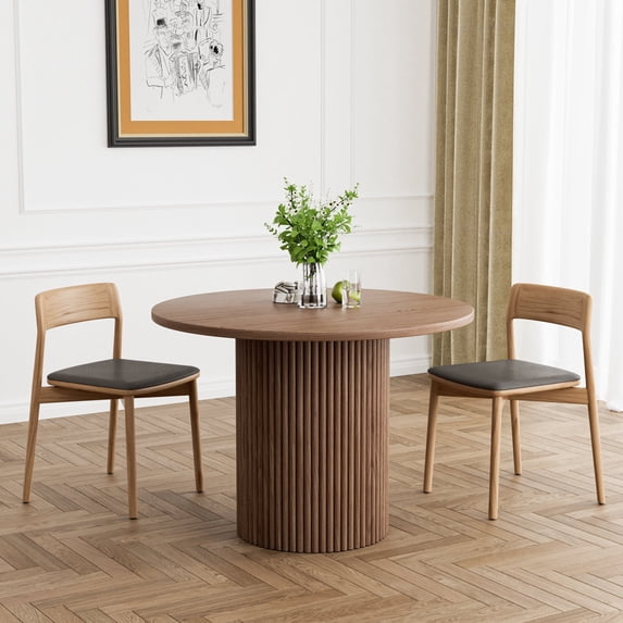 Wiilayok 41.7" Modern Round Dining Table, Wood Kitchen Table for 3 to 5, Pedestal Circle Dining Table for Cafe, Kitchen, Dining Room