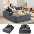 thumbnail image 1 of Wiilayok 66" D x 50" W Oversized Boneless Chaise Lounge Chair Indoor, Upholstered Faux Fur Sleeper Sofa Bed, Cloud Sofas Couches for Living Room, No Assembly Required ( Dark Grey ), 1 of 9
