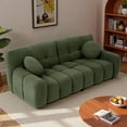 thumbnail image 1 of Wiilayok 72.8" Cloud Sofa Couch,Comfy Loveseat Sofa with 2 Pillows,Deep Seat,Upholstered Teddy 2 Seater Sofa Couch for Living Room Apartment,Olive Green, 1 of 9