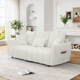 thumbnail image 1 of Wiilayok 80" Sofa Couch,Modern Upholstery Teddy Cloud Sofa Couch, 3 Seater Couch with 3 Pillows, for Living Room Bedroom,White, 1 of 9