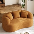 thumbnail image 1 of Wiilayok 68.5" Modern Chenille Sofa,Curved Sofa with Deep Seat,Cloud Compression Sofa Couch for Living Room,No Assembly,Orange, 1 of 12