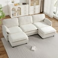 thumbnail image 1 of Wiilayok U Shaped Sectional Sofa,114" Modular Cloud Couch Sofa with Extra Deep Seat for Living Room，3 Seater Modern Chenille with 2 Ottoman and Memory Foam,Beige, 1 of 7