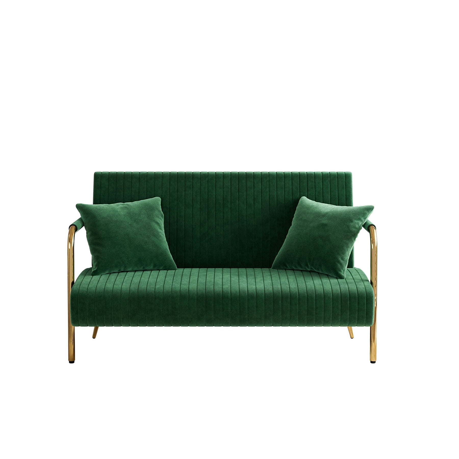 Ouyessir Modern Velvet Loveseat Sofa,2 Seater Sofa with Golden Legs and — free download