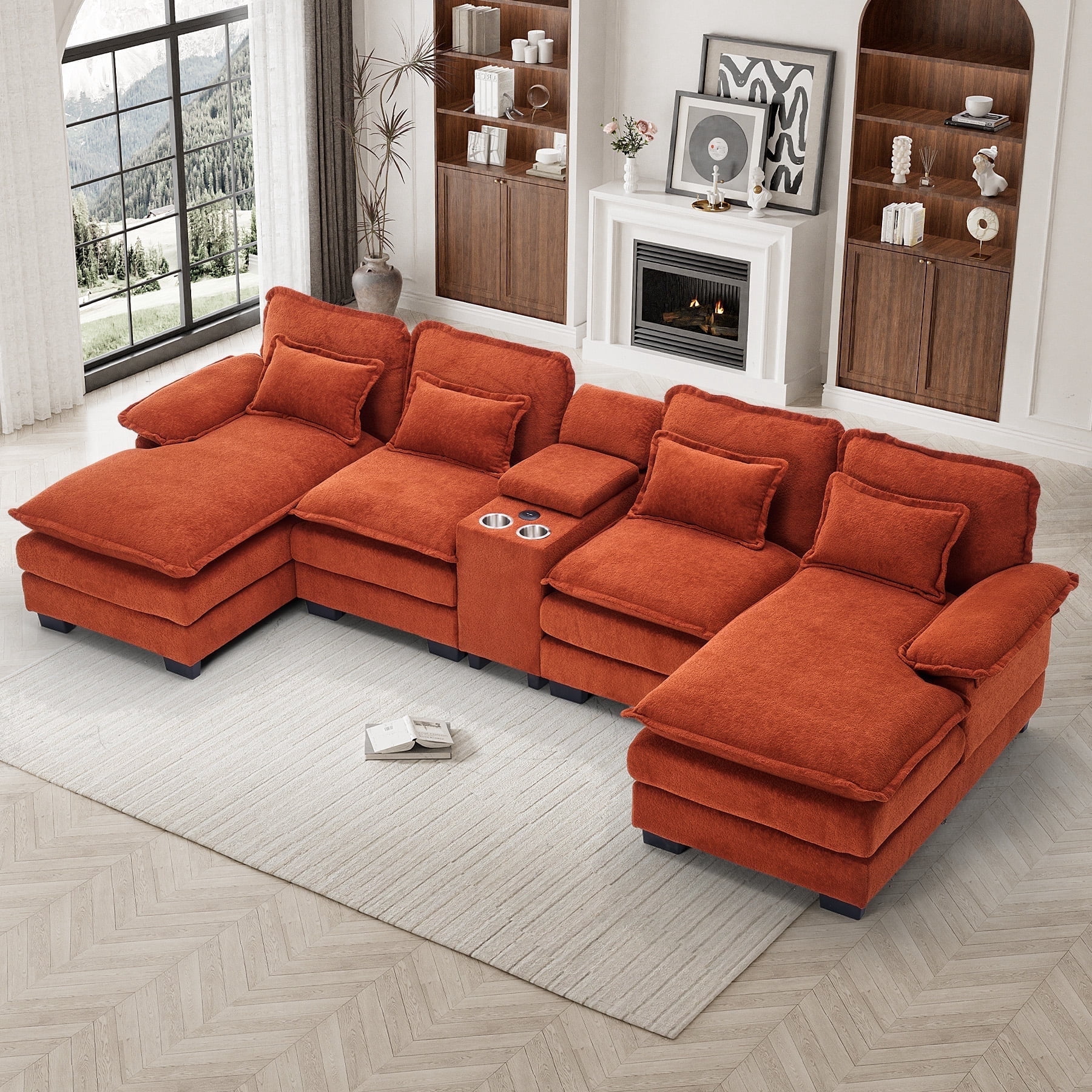 Ouyessir Modular Sectional Sofa Set Cloud Couch for Living Room,124 ...
