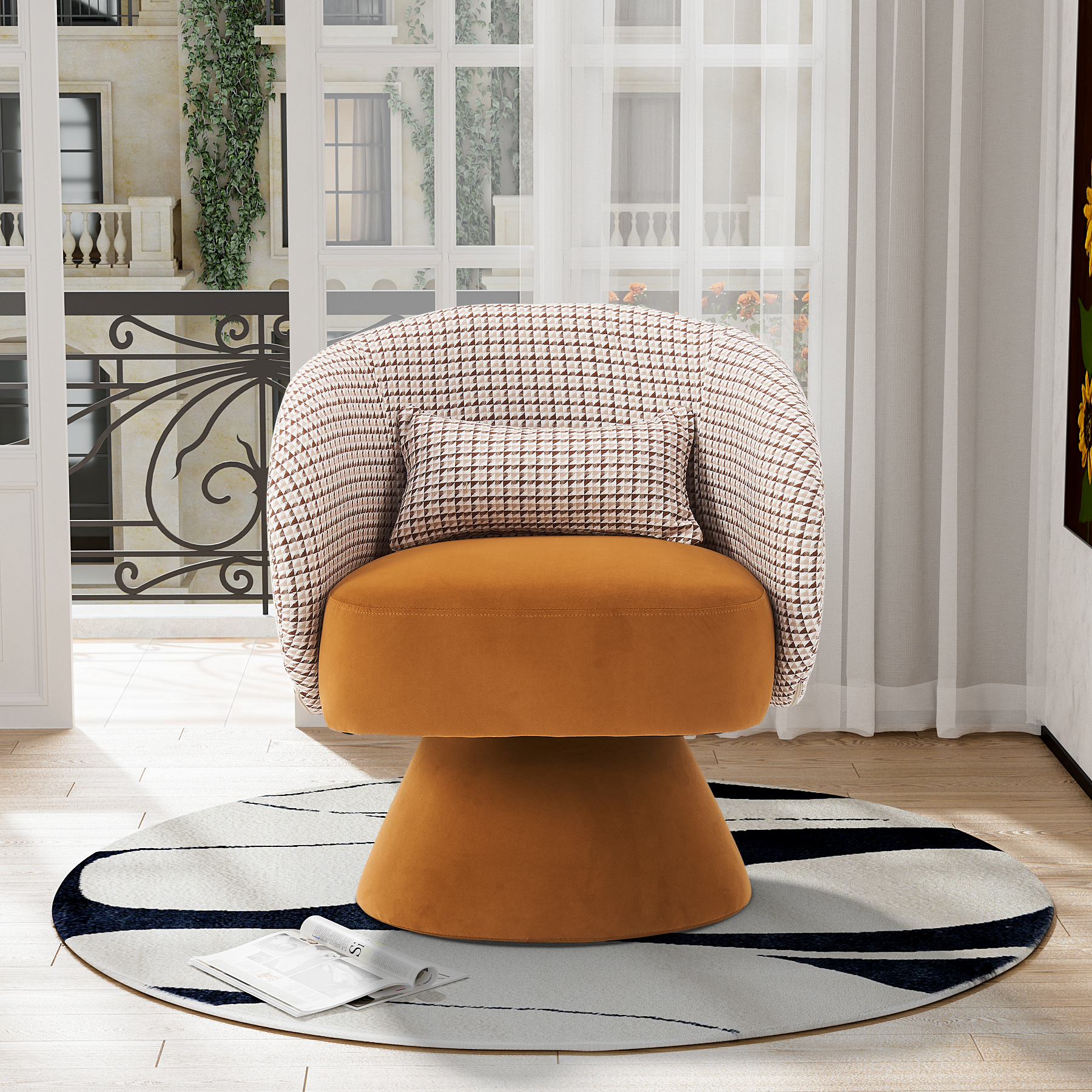 Ouyessir Swivel Barrel Chair Modern Multi Color Accent Chair Club Chair