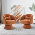 thumbnail image 1 of Wiilayok Swivel Accent Chair Set of 2,Comfy Teddy Upholstered 360° Barrel Chair,Modern Swivel Lounge Sofa Armchair for Living Room,Reading Bedroom,Office,Caramel, 1 of 7