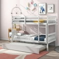 thumbnail image 1 of Ouyessir Twin Over Twin Wood Bunk Bed with Ladder Solid Wood Bunk Bed Frame with Trundle For Kids, Teens Bedroom BunkBed,No Box Spring Needed, 1 of 8