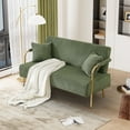 thumbnail image 1 of Wiilayok 58.6" Loveseat Sofa,Modern Corduroy Loveseat Sofa Couch with Gold Metal Legs&2 Pillows,Thick Padded 2 Seater Sofa for Living Room Apartment,Small Spaces,Dark Green, 1 of 9