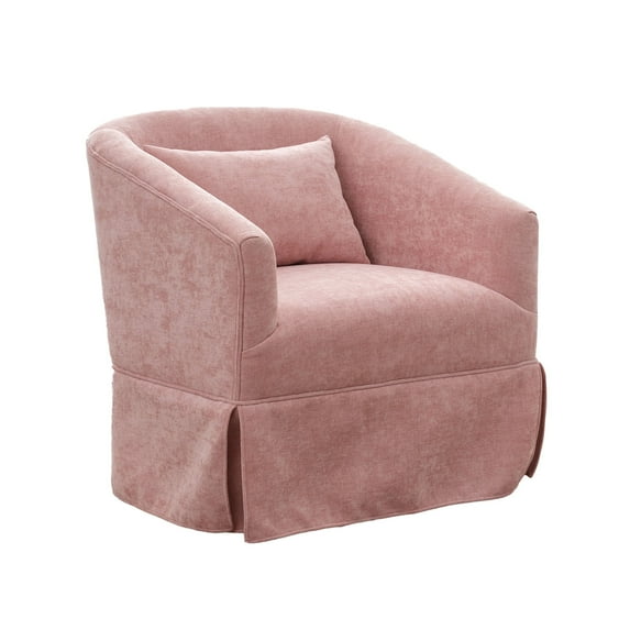 Ouyessir Upholstered Swivel Barrel Chair,Modern Accent Chair with Lumbar Pillow,Comfy Linen Fabric 360 Degree Swivel Club Chair Armchair for Nursery,Reading,Living Room,Bedroom