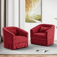 thumbnail image 1 of Ouyessir Upholstered Swivel Barrel Chair Set of 2,Modern Accent Chair with Lumbar Pillow,Comfy Velvet Fabric 360 Degree Swivel Club Chair Armchair for Nursery,Reading,Living Room,Bedroom, 1 of 1